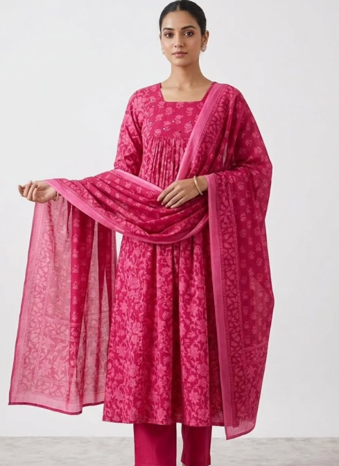 PINK COTTON CHURIDAR